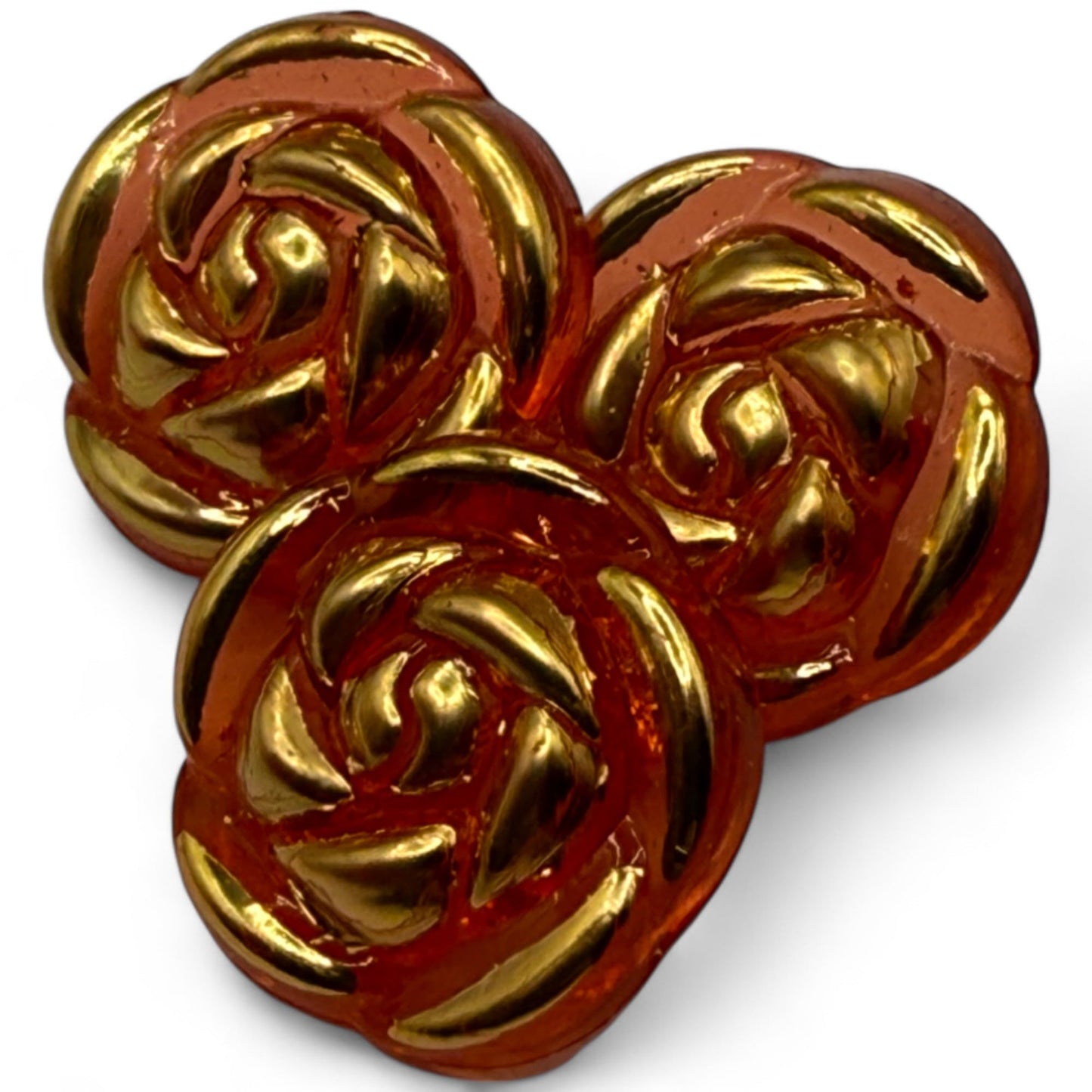 KnitForLess Transparent Acrylic Rose Flower Buttons, 15mm, Round, Pack of 10, 8 Colours