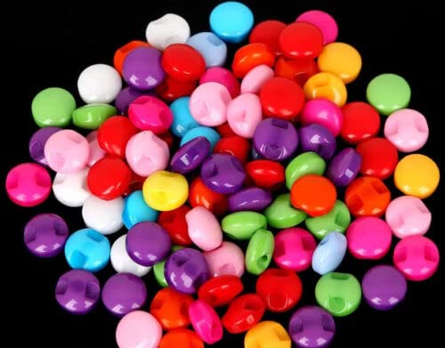 KnitForLess Pack of 50 9mm Mixed Colours Tiny Shank Buttons Baby Cardigans Scrapbooking Crafts
