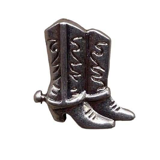 KnitForLess Cowboy Boot Shank Buttons, 15mm, Silver, Zinc Based Alloy, Pack of 10