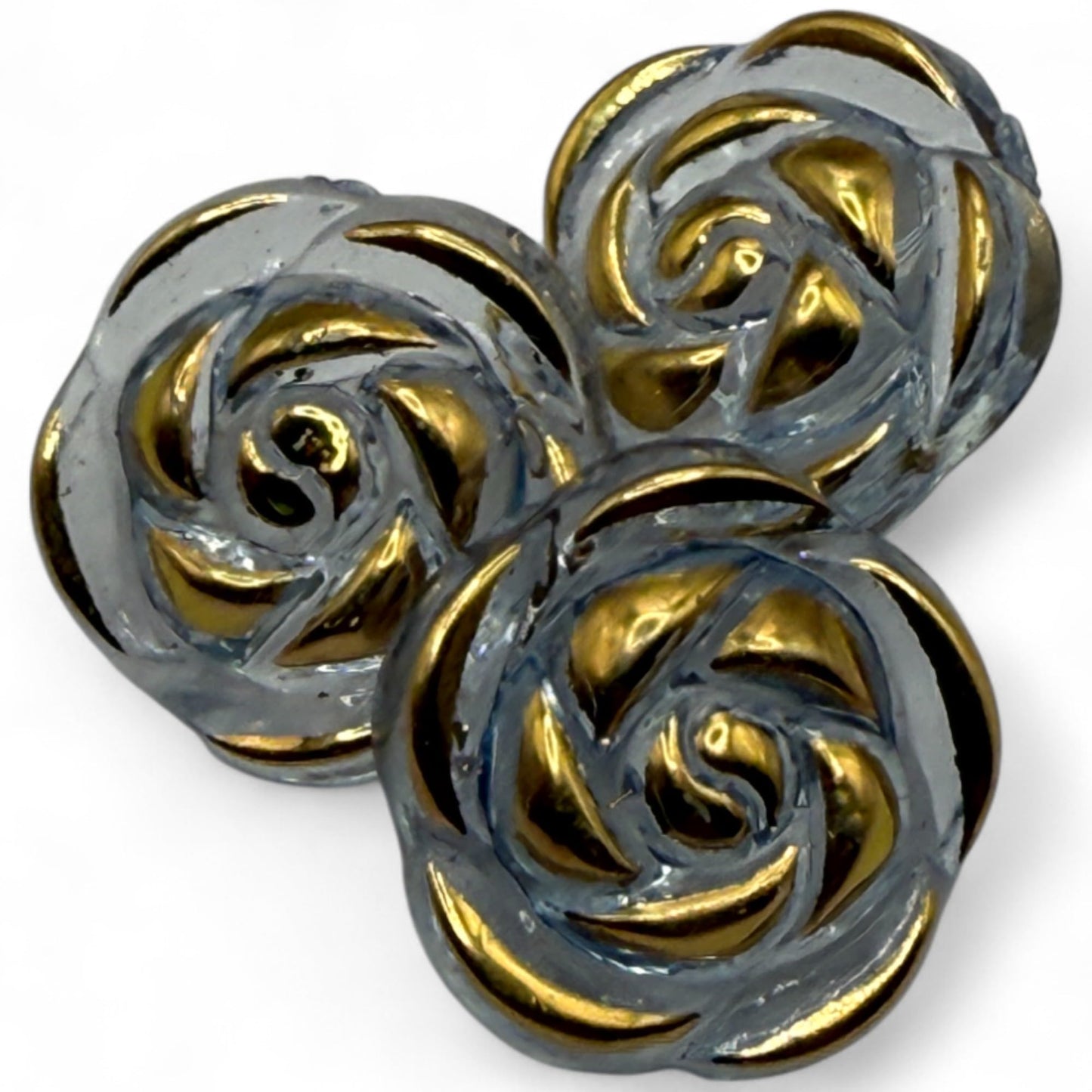 KnitForLess Transparent Acrylic Rose Flower Buttons, 15mm, Round, Pack of 10, 8 Colours